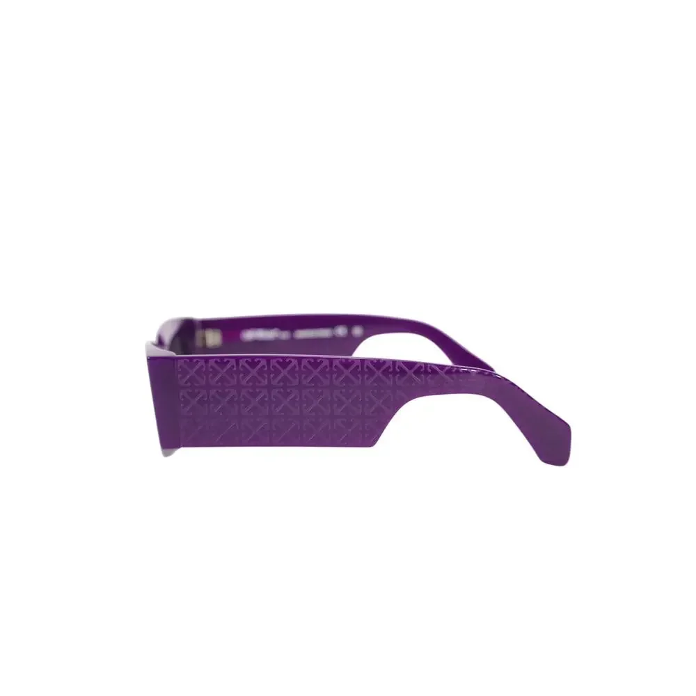 Off-White CARY Narrow Rectangle Sunglasses – Shiny Purple / Dark Gray – NWT